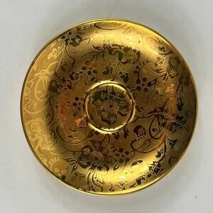 Stouffer Fine China 24K Gold Floral Embossed Saucer Plate 4.5" Vintage Ornate